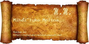 Mihályko Melina névjegykártya